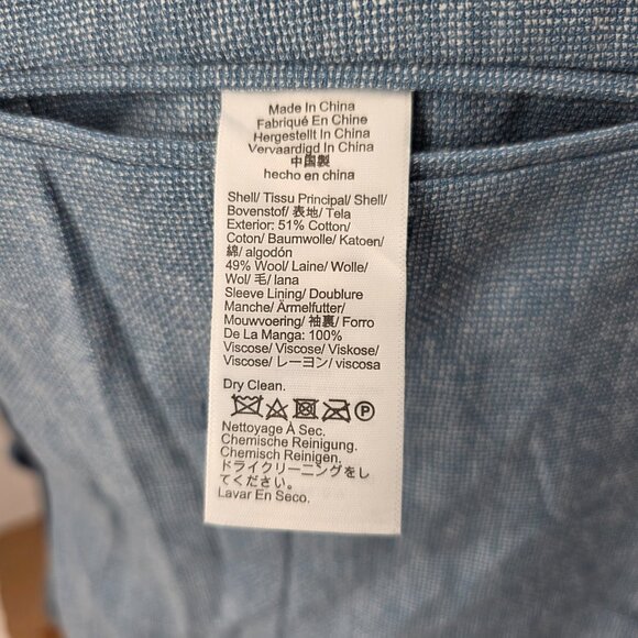 J.Crew Mens $398 Slim-fit Thompson linen Blend Blue suit jacket Size 42R BH230 - Picture 10 of 14